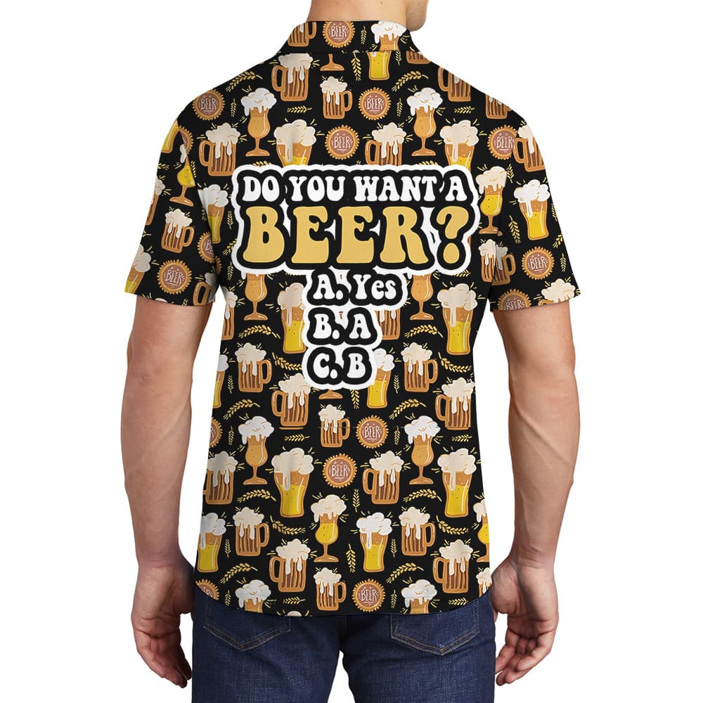 Do You Want A Beer Hawaiian Men Polo Shirt2