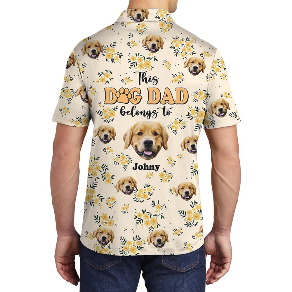 Dog Dad Custom Hawaiian Polo Shirts for Men with Dog2