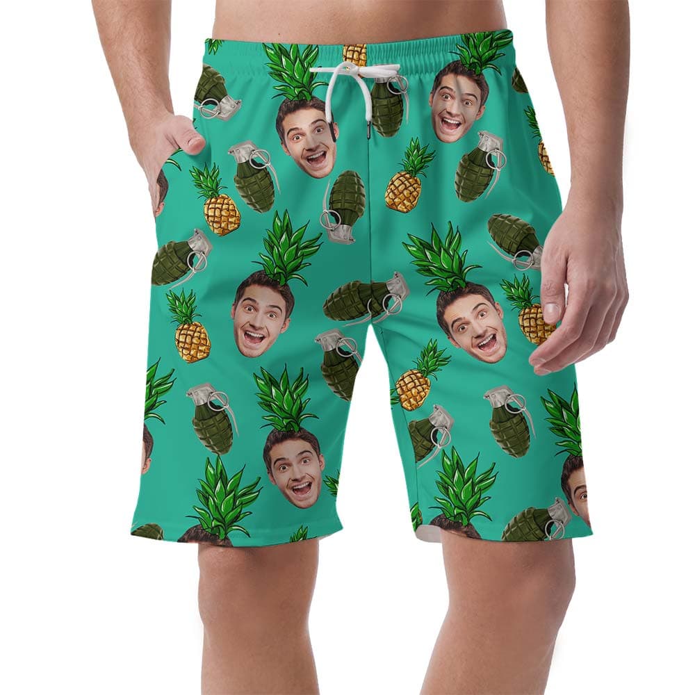 Hawaiian Face Tropical Grenade Personalized Shorts Men