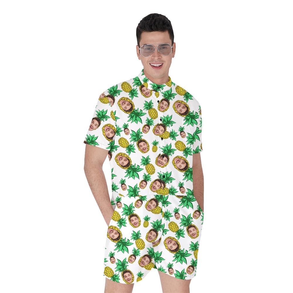 Summer Hawaiian Romper Men Custom Face