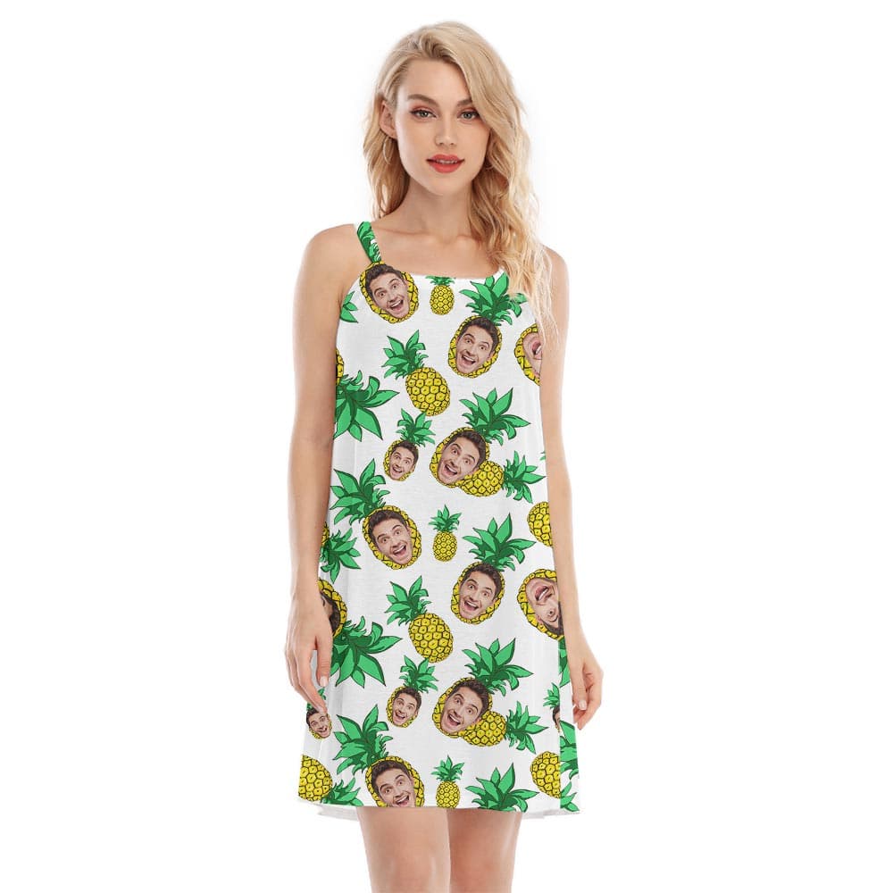 Summer Personalized Face Hawaiian Cami Dress