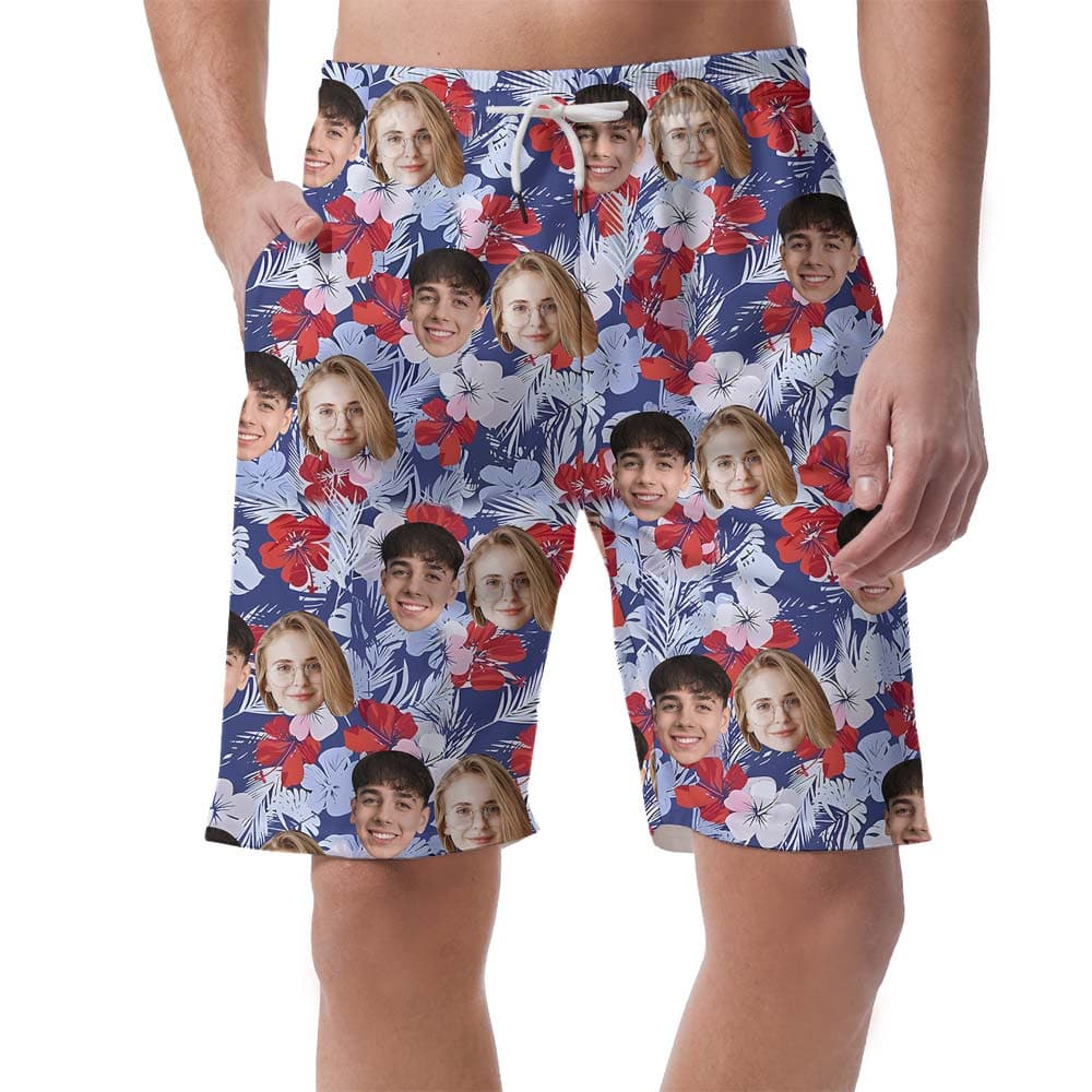 Face On Custom Men's Hawaiian Shorts1