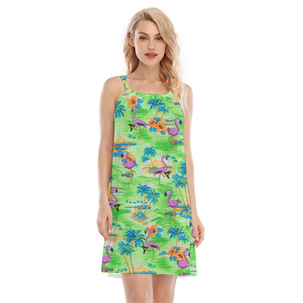Matching Summer Flamingo Hawaiian Cami Dress