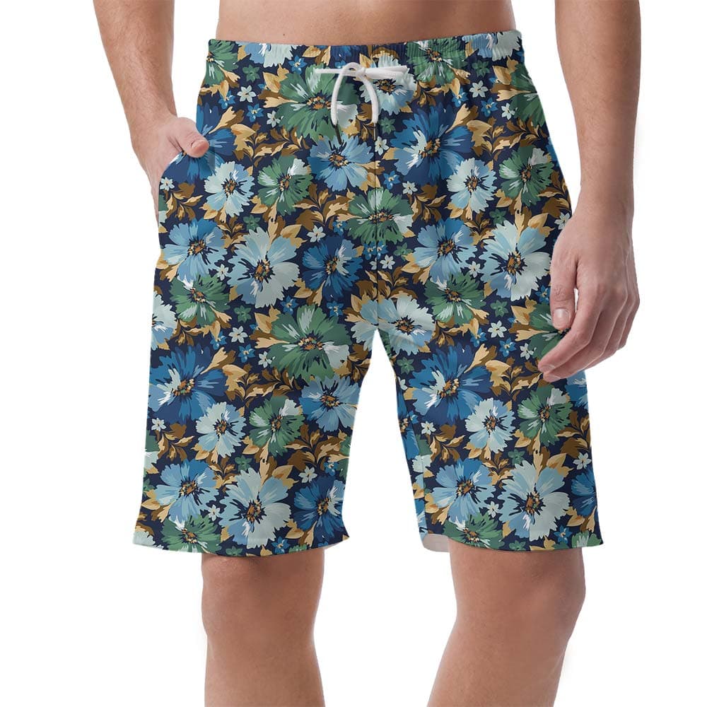 Hawaiian Shorts Men Tropical Colorful Flower