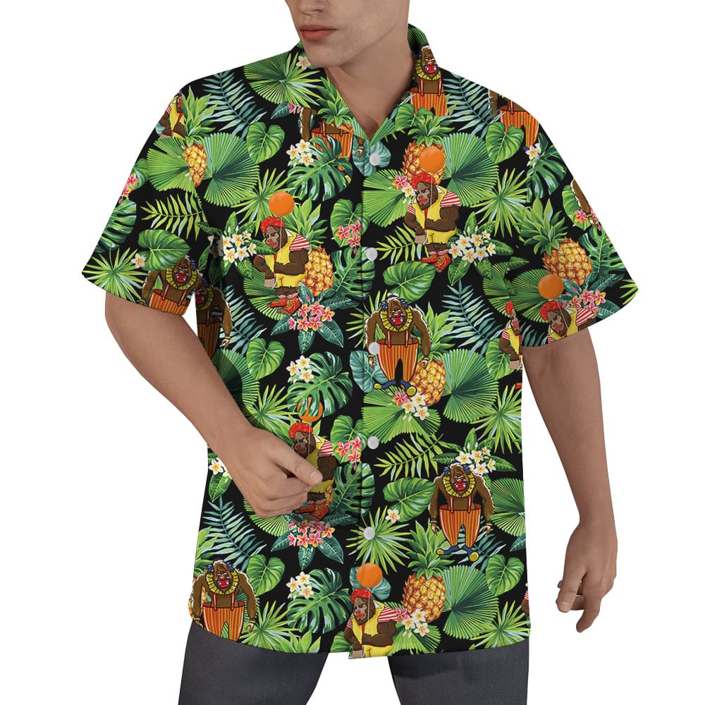 Funny Clown Bigfoot Tropical Hawaiian Shirt (1)