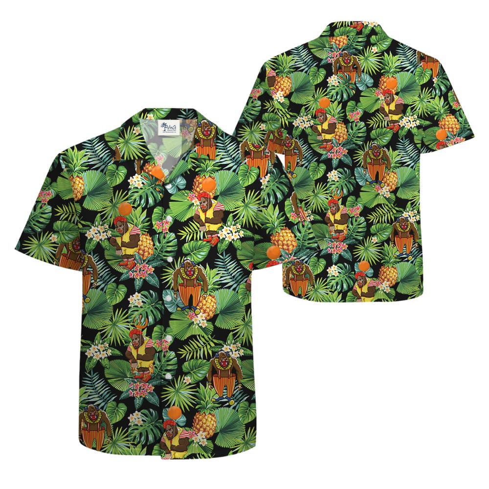 Funny Clown Bigfoot Tropical Hawaiian Shirt