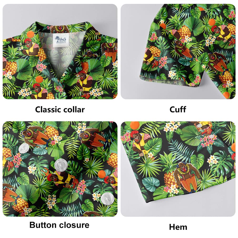 Funny Clown Bigfoot Tropical Hawaiian Shirt