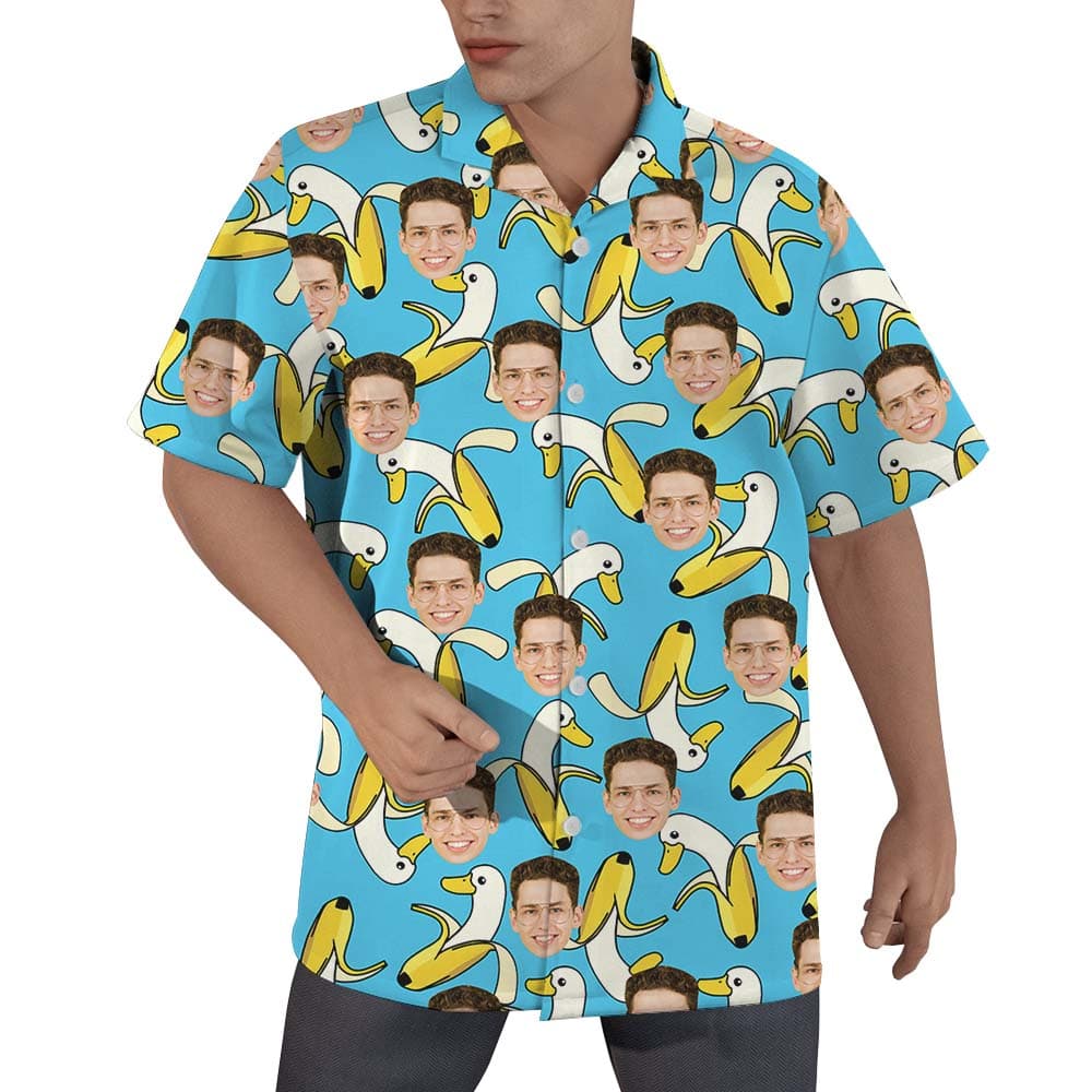 Funny Custom Banana Hawaiian Shirt With Face1