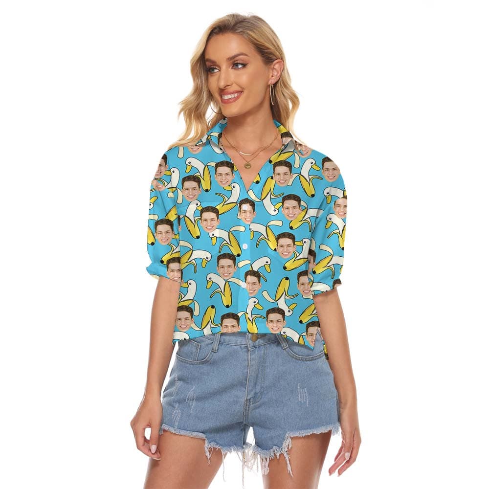 Funny Custom Face Banana Women's Crop Top1