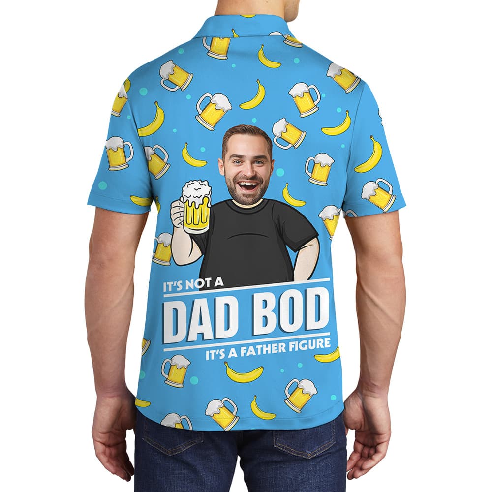Funny Father’s Day Custom Face Hawaiian Men Polo Shirt2