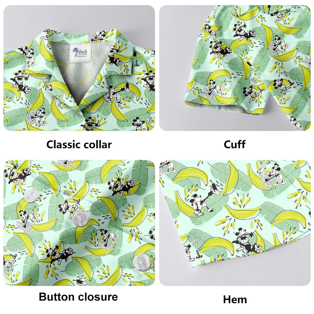 Funny Mickey Steamboat Willie Banana Hawaiian Shirt