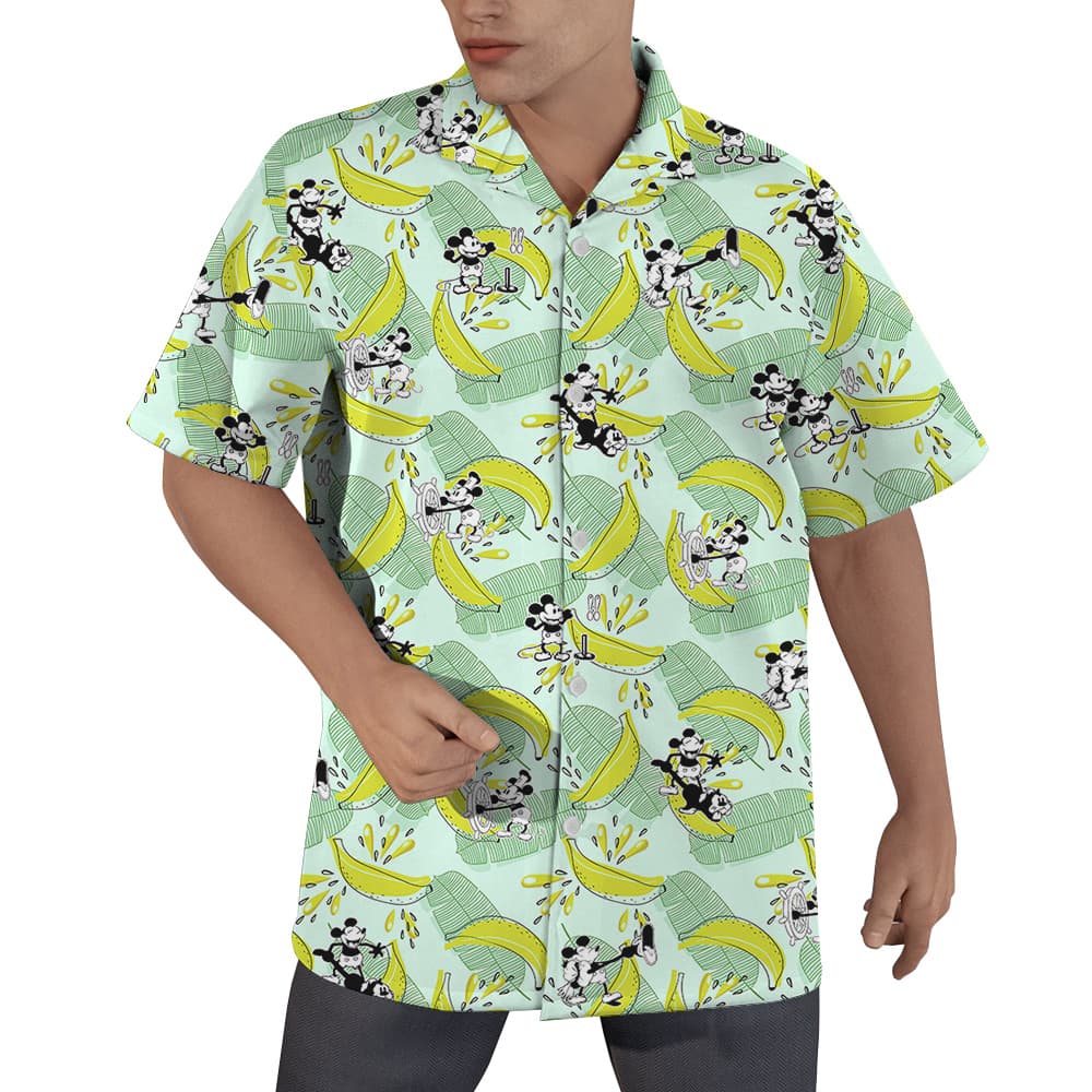 Funny Mickey Steamboat Willie Banana Hawaiian Shirt (4)