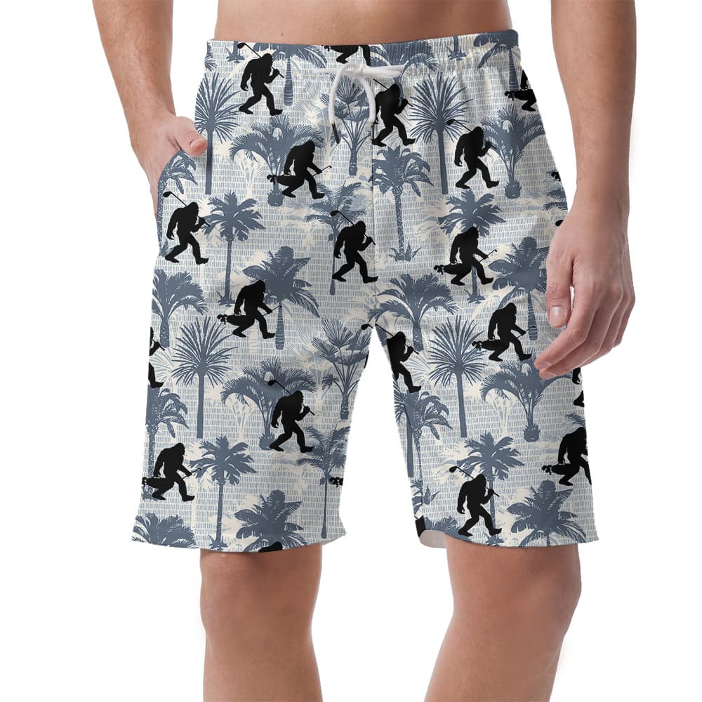 Funny Sasquatch Golf Palm Trees Blue Hawaiian Me