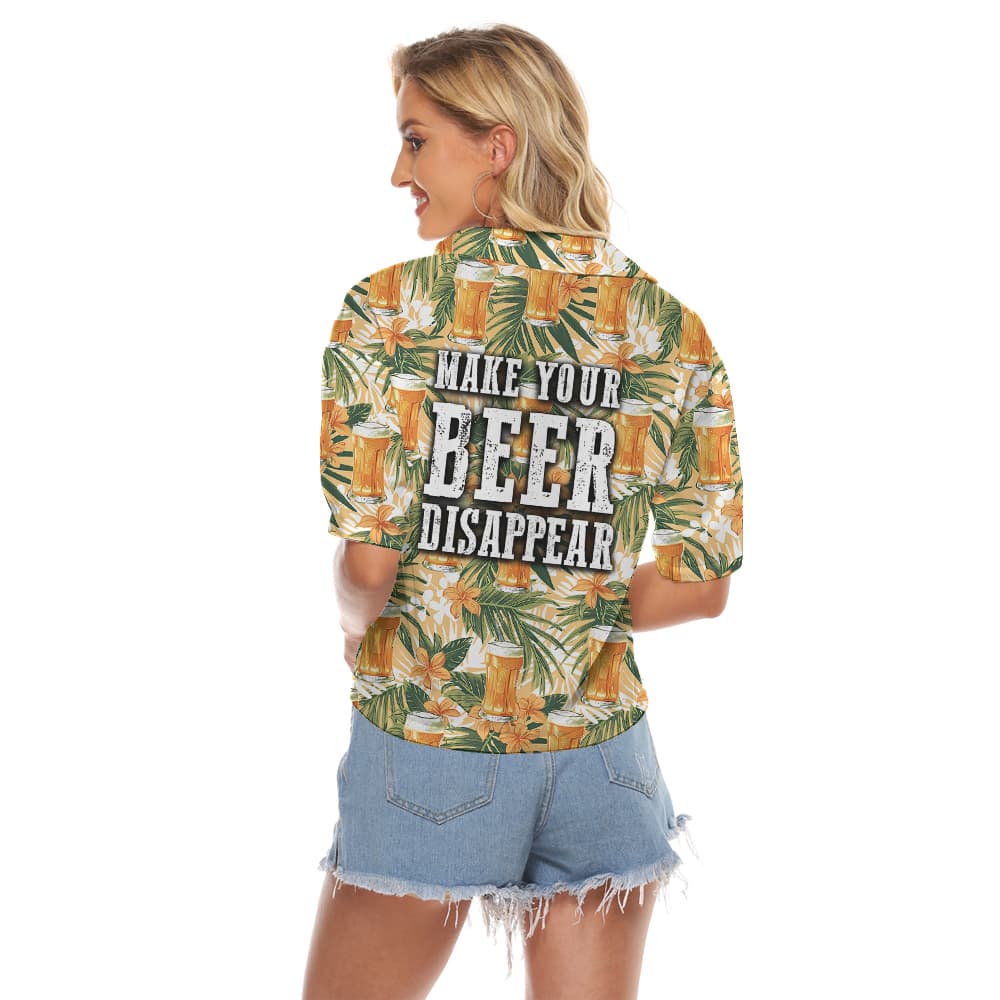 Make Your Beer Disappear Hawaiian Women Cropped Shirt2