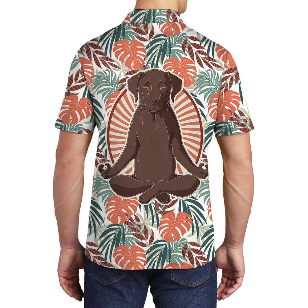 MeditationMaster Hawaiian Men Polo Shirt for Dog Lovers1