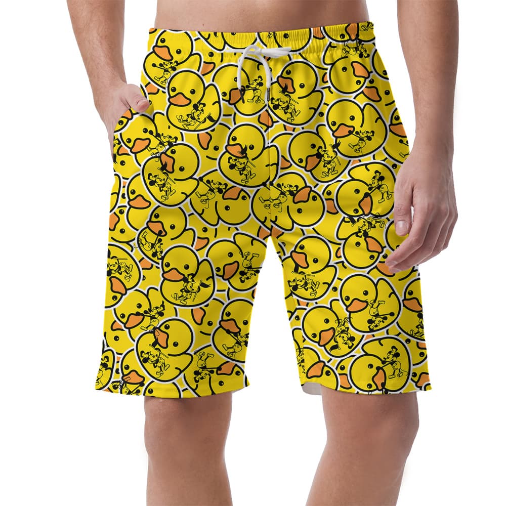 Mickey Mouse 1928 with Yellow Rubber Duck Hawaiian Men Polo Shirt5