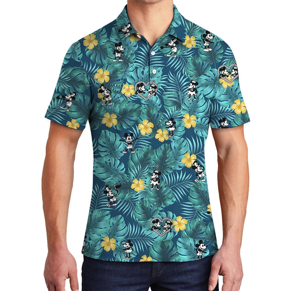 Mickey Mouse Steamboat Willie Men's Tropical Polo Shirt