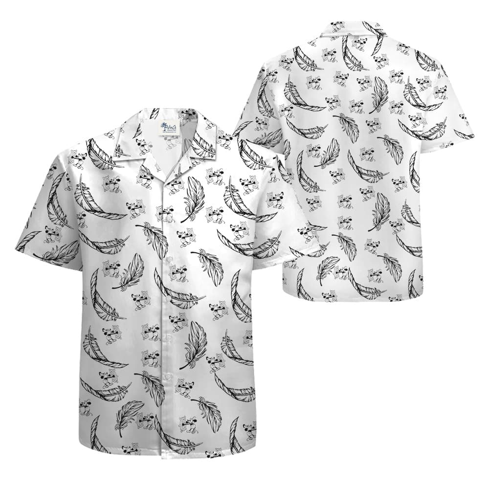 Mickey Steamboat Willie Vintage Feather Hawaiian Shirt