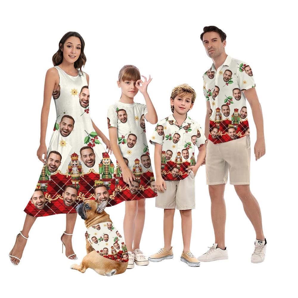 Custom Face Nutcracker Family Hawaiian Matching