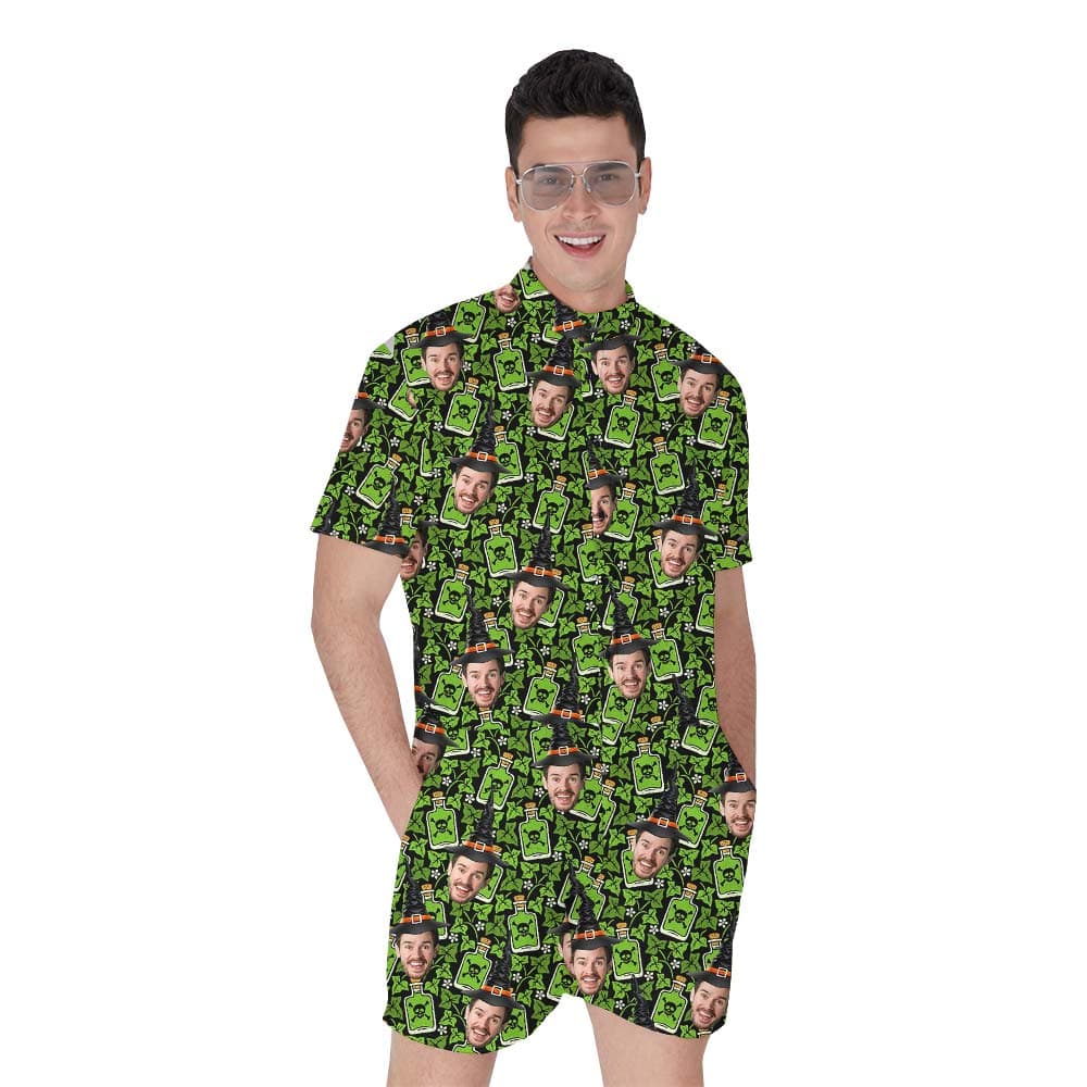 Saint Patrick's Day Custom Face Men's Romper