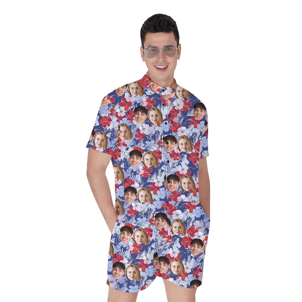 Personalized Photo Hawaiian Romper With Floral Print1