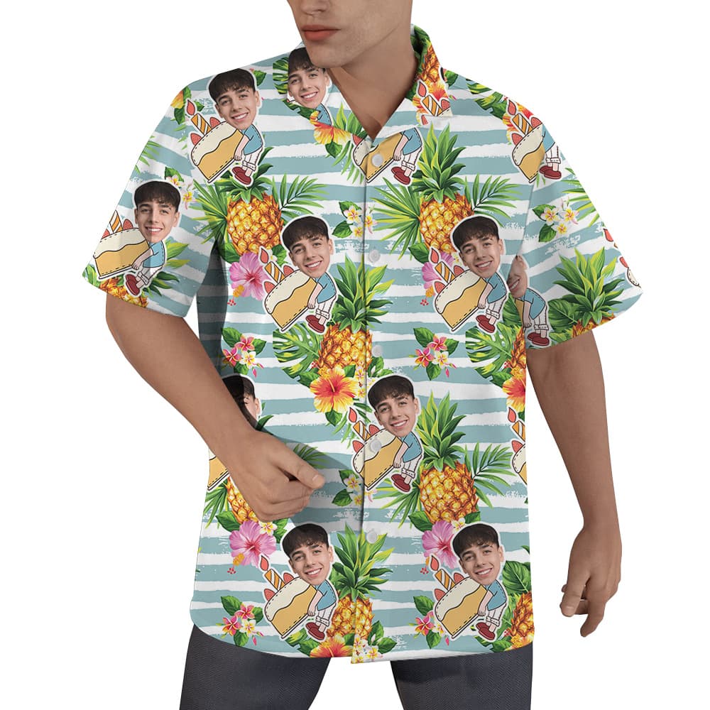 Pineapple Custom Face Birthday Aloha Shirt for Men1