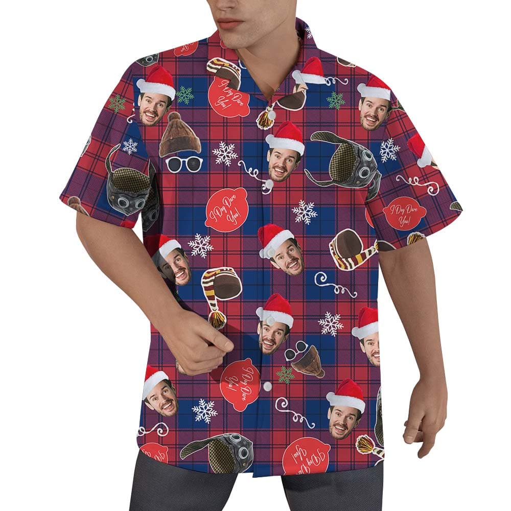 Christmas Custom Buffalo Plaid Hawaiian Shirt For Men