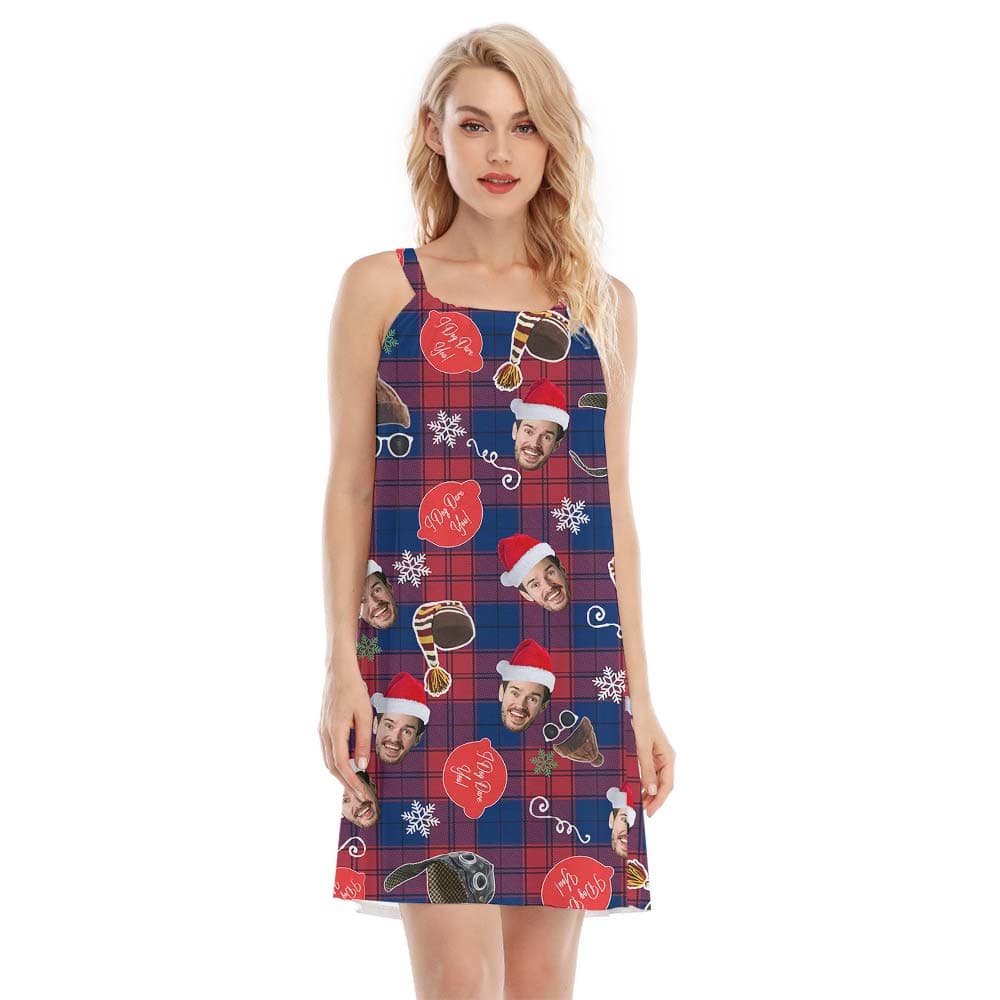Custom Aloha Cami Dress Plaid Buffalo Pattern
