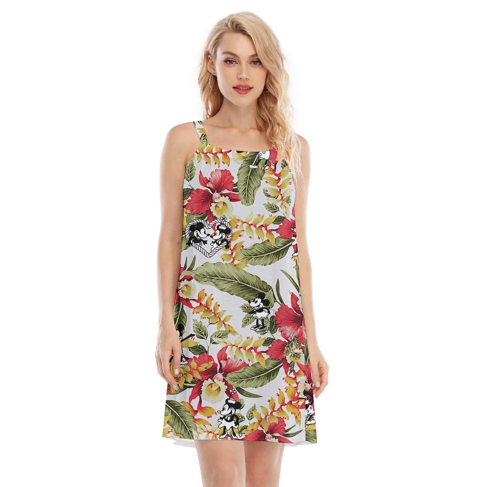 Pretty Women's Summer Dress With Mickey Steamboat Willie