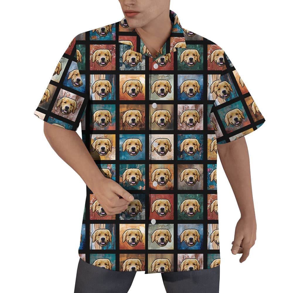 Pup Pattern Custom Hawaiian Shirt with Dog Face1