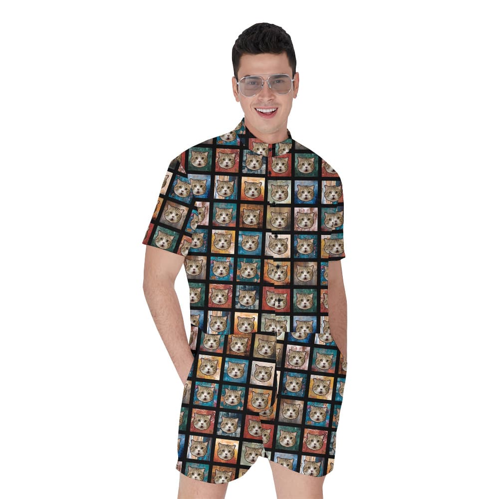 Purrfection Custom Pet Hawaiian Romper for Men1