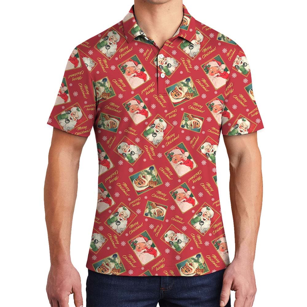 Merry Christmas With Santa Claus Men's Polo