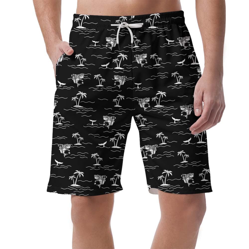 Summer Vacation Of Shark Hawaiian Men's Shorts