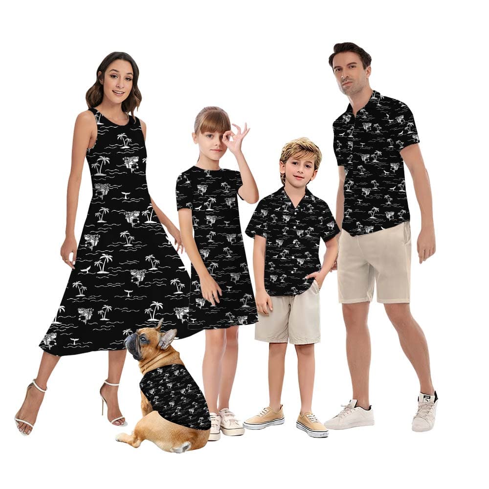 Shark Family Matching In Summer Vacation