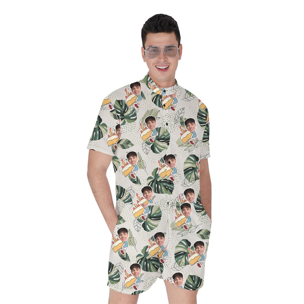 Special Day Custom Hawaiian Men Romper with Faces and Age1