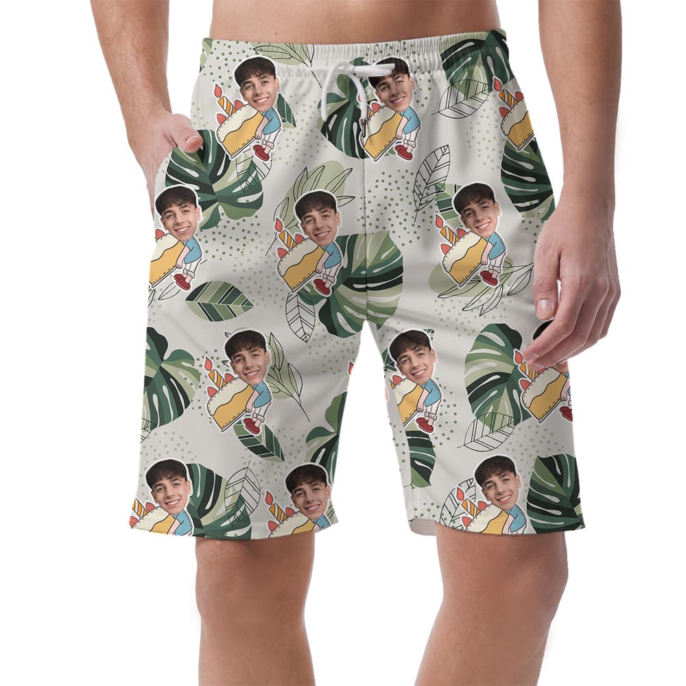 Special Day Custom Hawaiian Men Short with Faces and Age1