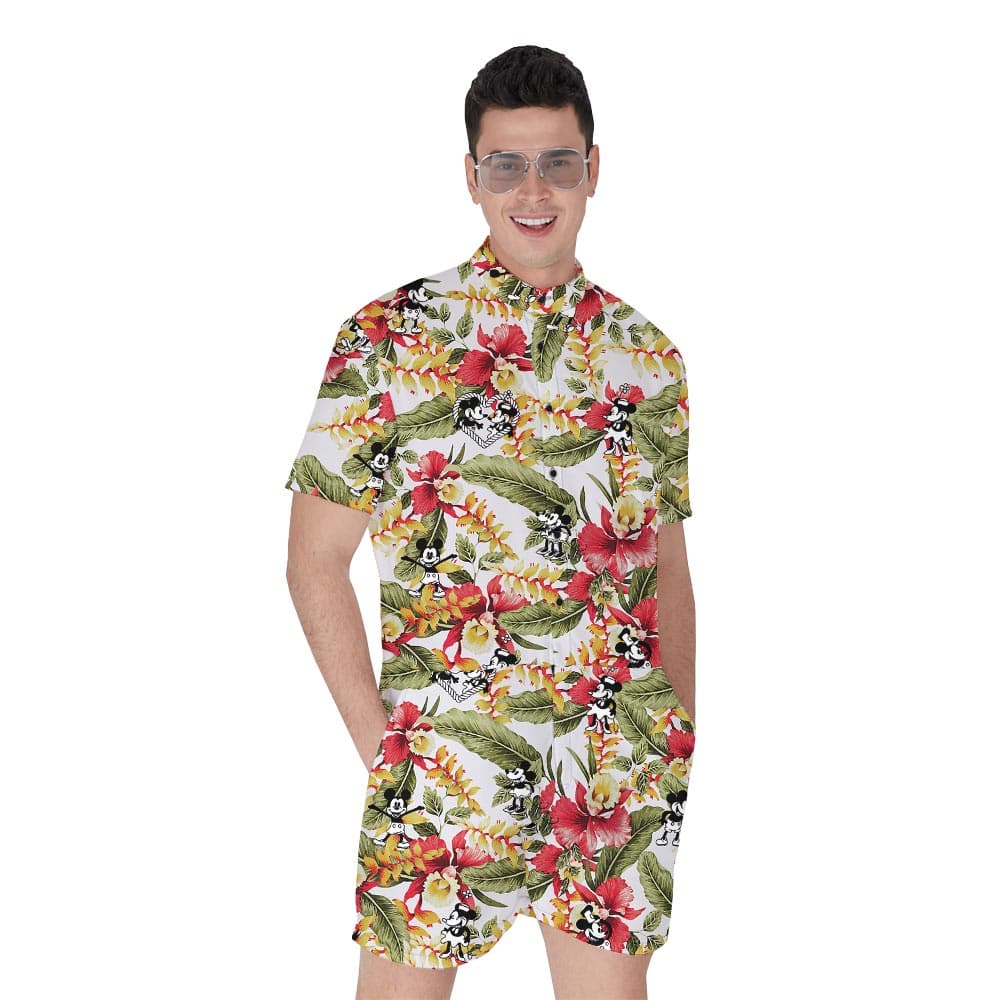 Steamboat Willie Mickey Mouse Tropical Male Romper