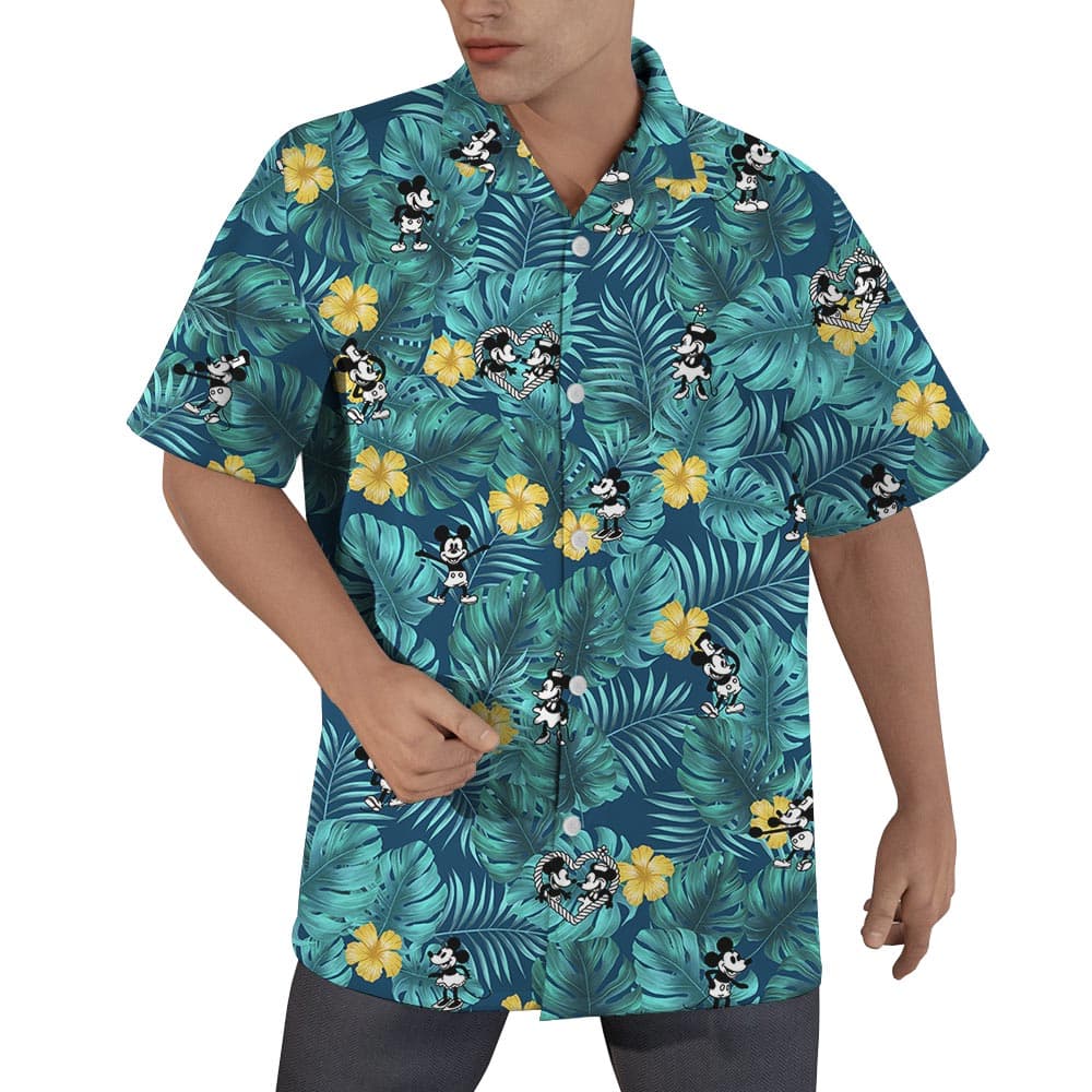 Steamboat Willie Mickey Mouse Tropical Men Shirt