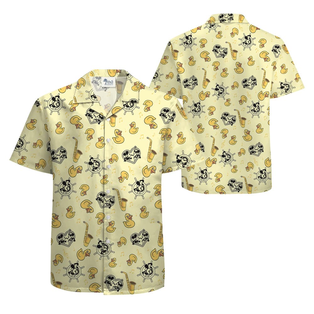 Steamboat Willie Mickey Rubber Duck Hawaiian Shirt