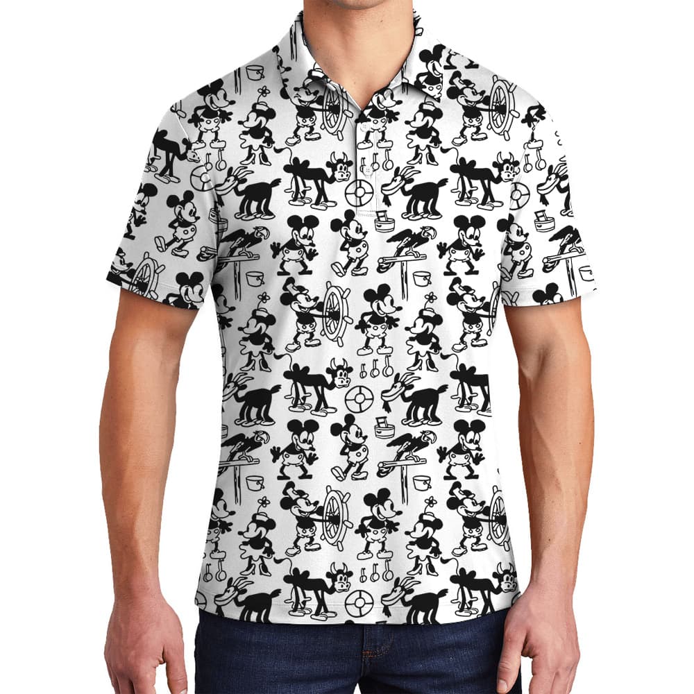 Steamboat Willie Movie 1928 Mickey Men's Polo Shirt