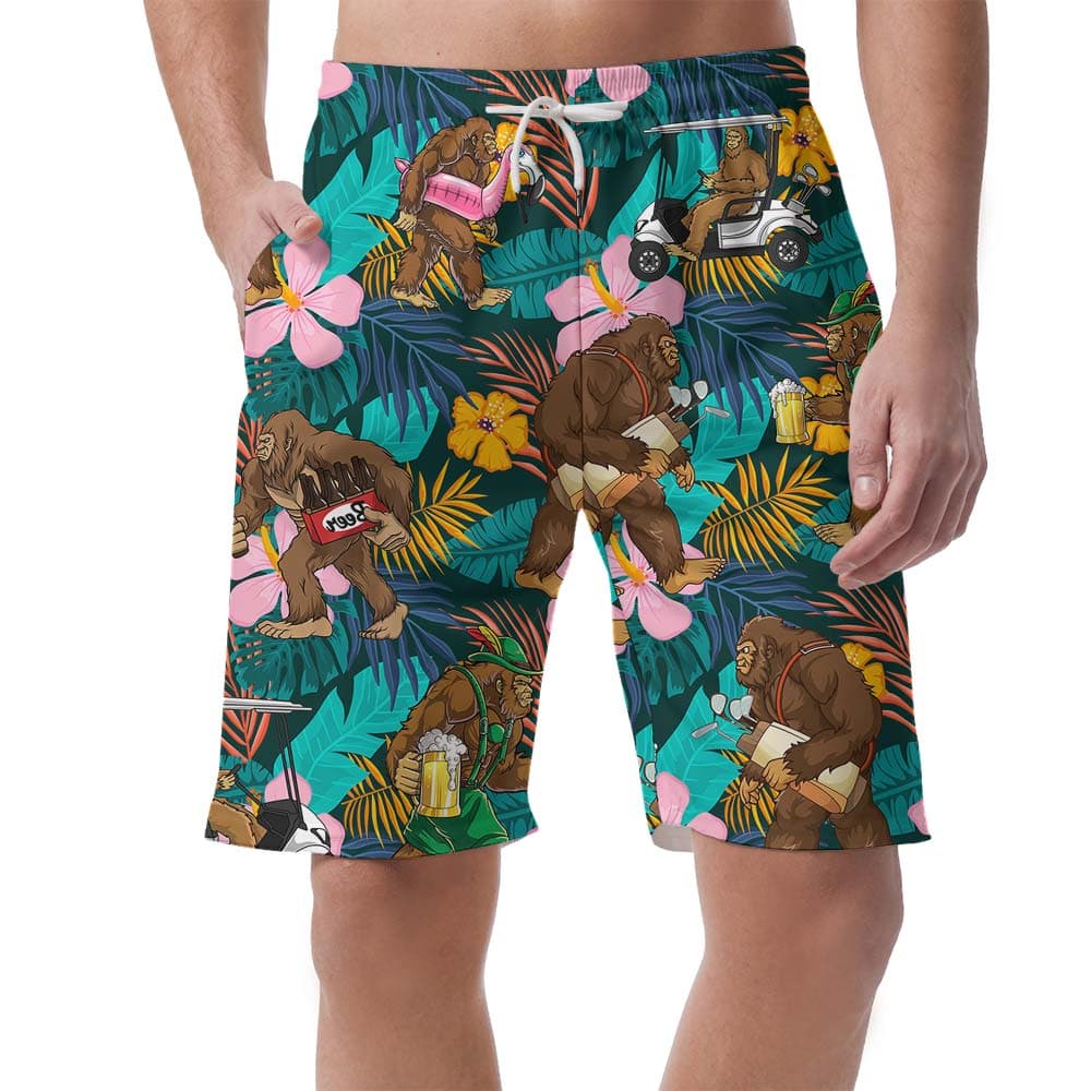 Hawaiian Chimpanzee Summer Forest Activities Shorts Men