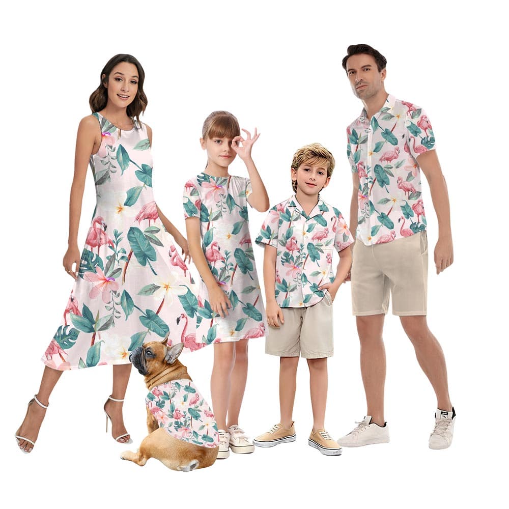 Summer Flamingo Family Matching Hawaiian Outfits