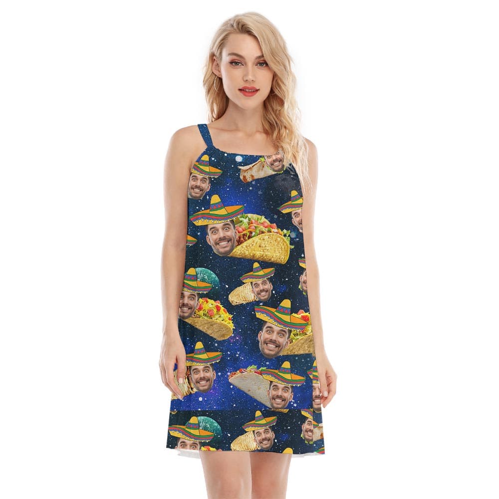 Custom Hawaiian Cami Dress With Taco Pattern