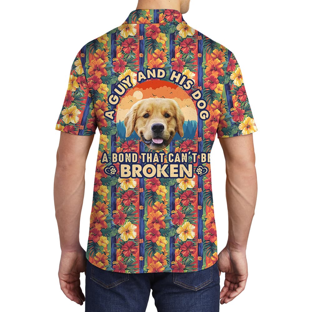 The Bond with Dog Custom Hawaiian Polo Shirt with Dog Face2