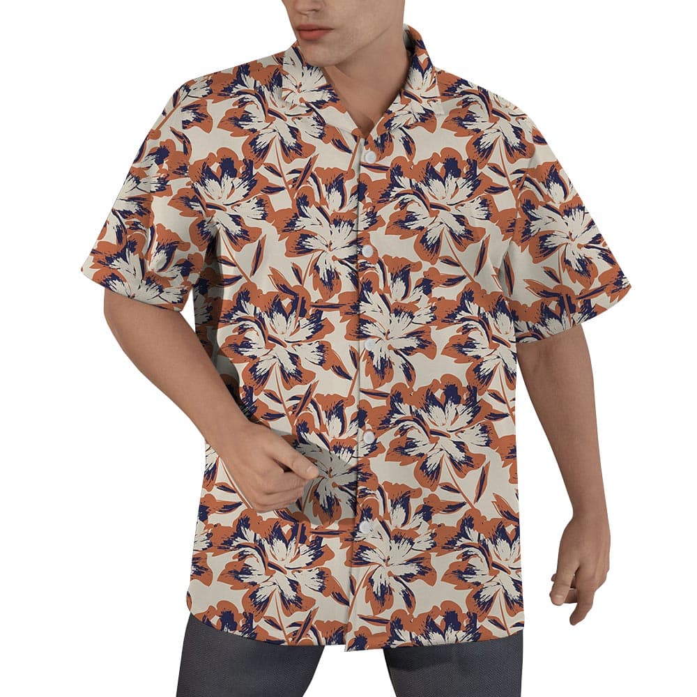 Tropical Flower Hawaiian Shirt Men
