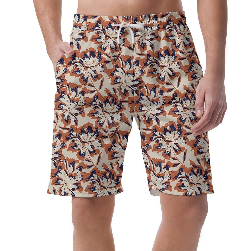 Tropical Flower Hawaiian Shorts Men