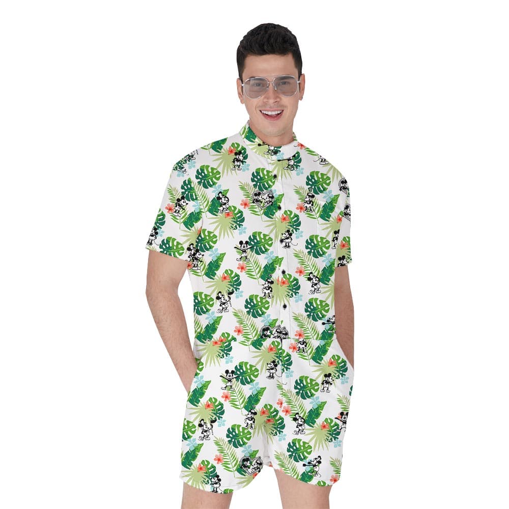 Tropical Mickey Mouse Male Romper Steamboat Willie