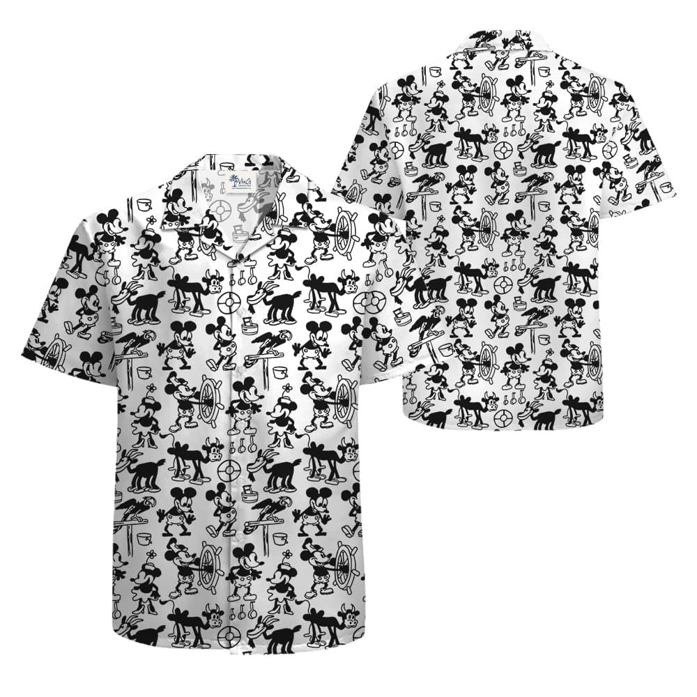 Vintage Steamboat Willie Movie 1928 Mickey Hawaiian Shirt