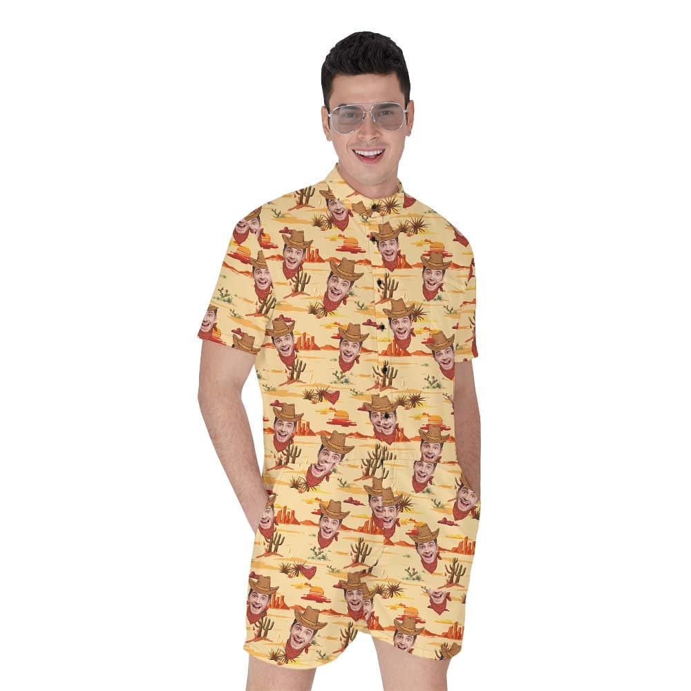 Western Cowboy Personalized Hawaiian Romper Men