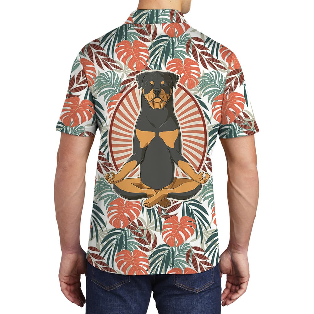 Yoga Dog Hawaiian Men Polo Shirt for Dog Lovers1